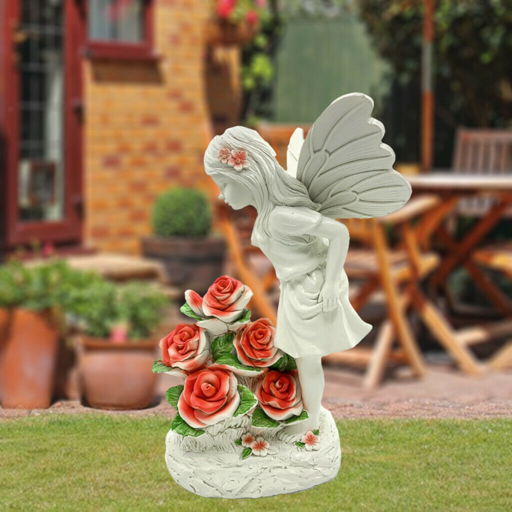 Garden Angel Flower Fairy Statue Micro Landscape for Home Outdoor Garden