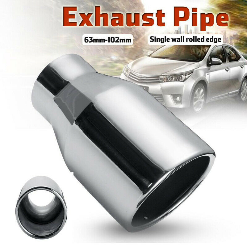 StainlessSteel Car Exhaust Pipe Muffler End Tips 63mm 2.5" Inlet 102mm 4" Outlet