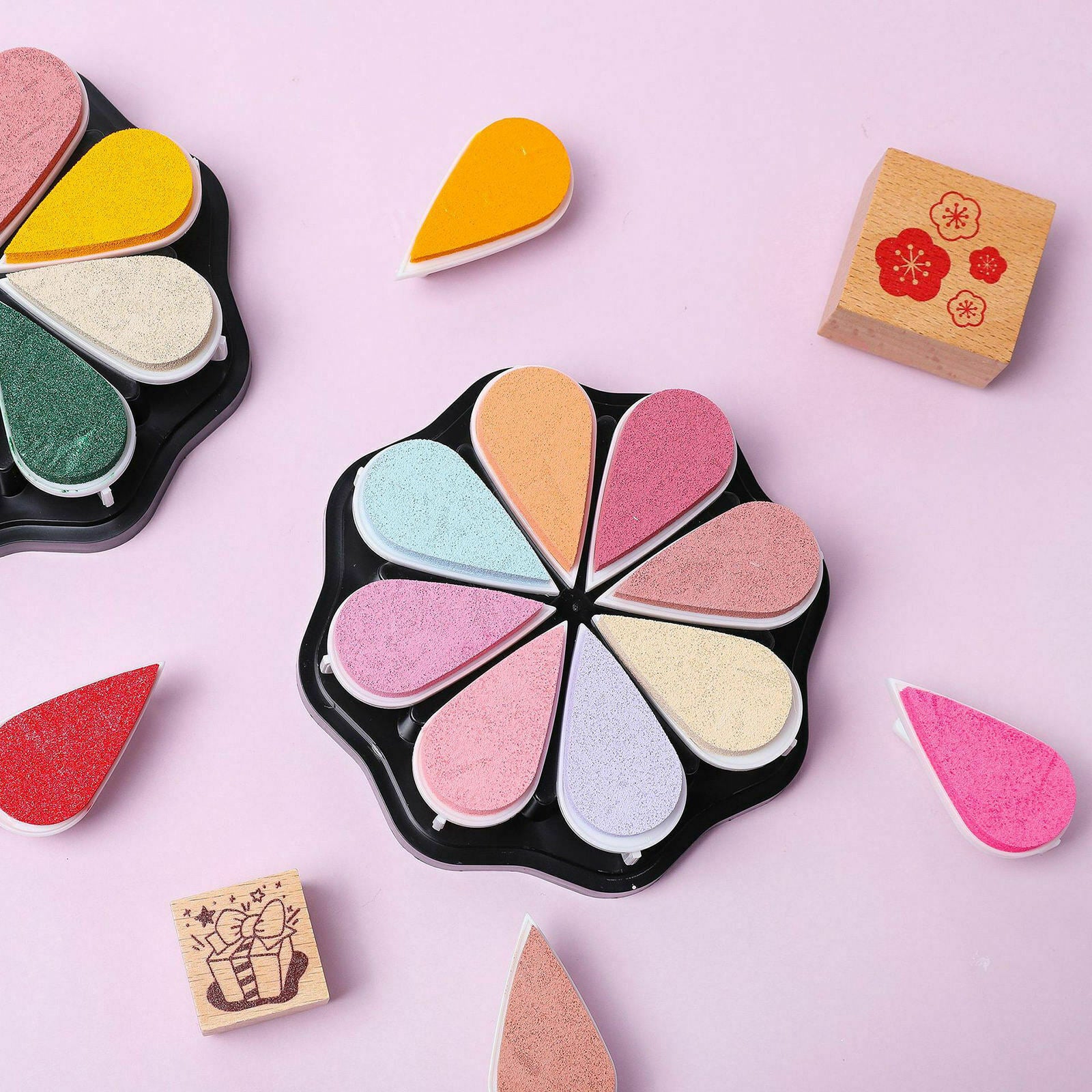 Water Drop Shape Colored Ink Pad Card Making Metallic Creative Non Toxic DIY