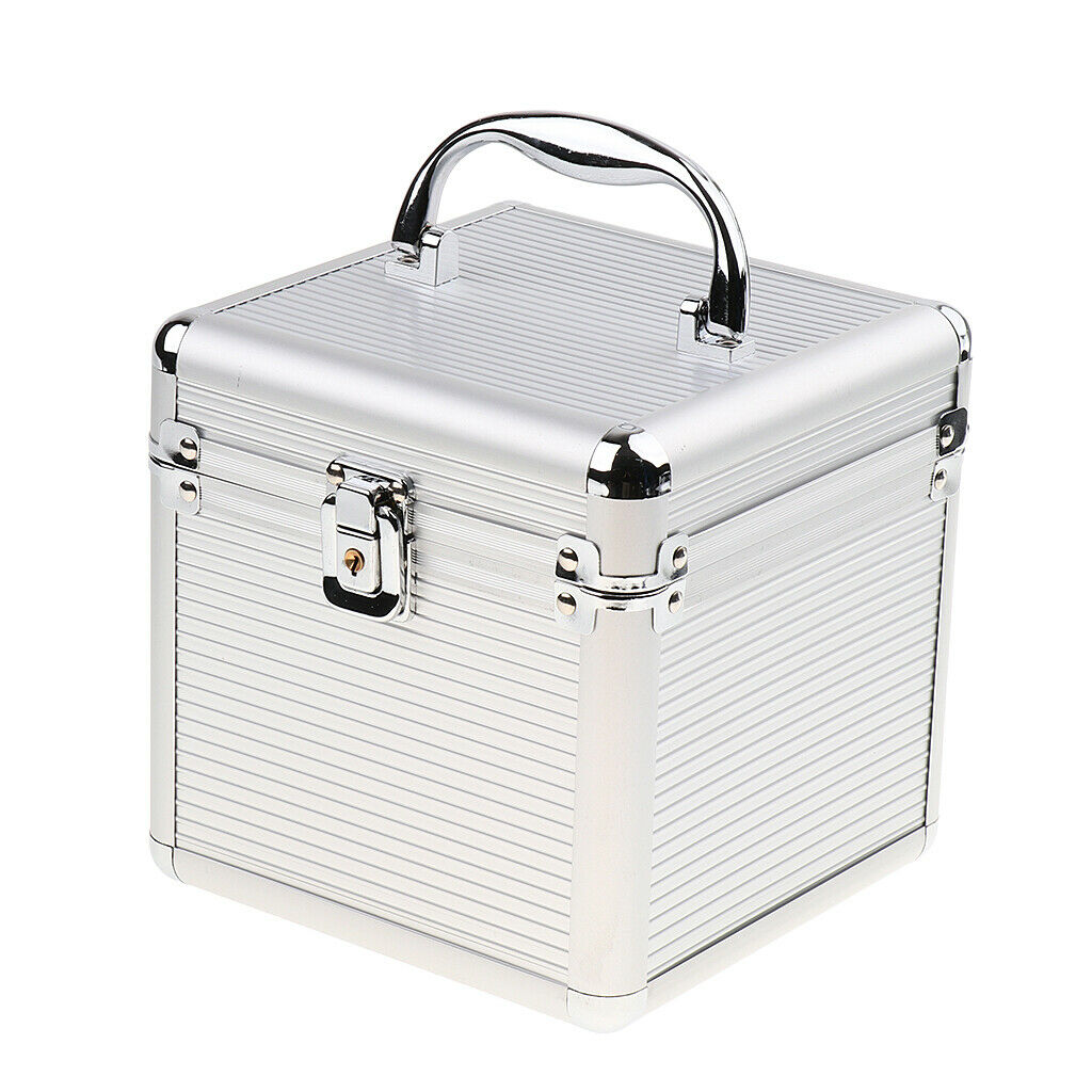 Aluminum 2.5" 3.5" Hard Drive Protective 6 Bay Storage Carrying Box w/ Lock