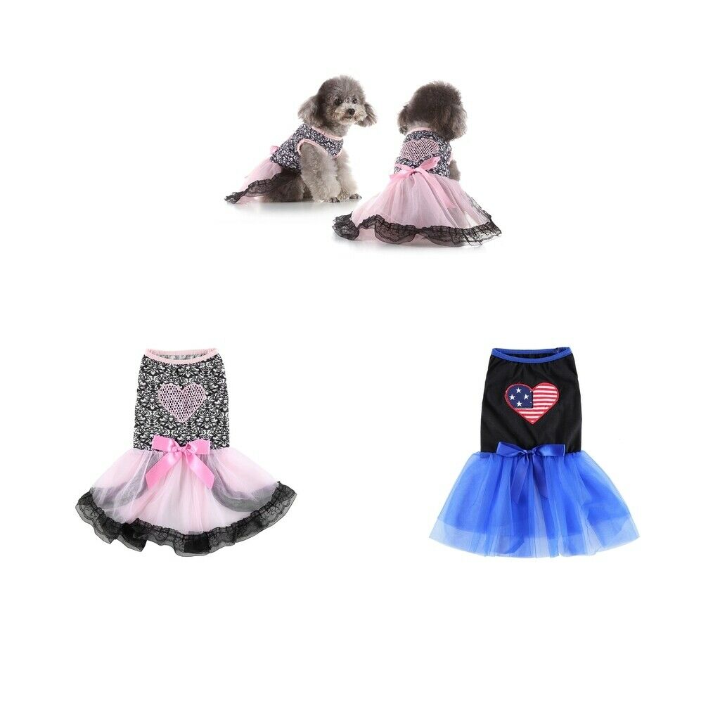 2 lot Dogs Cool Fashion Dress Female Dogs New Year Party Apparel For Puppy