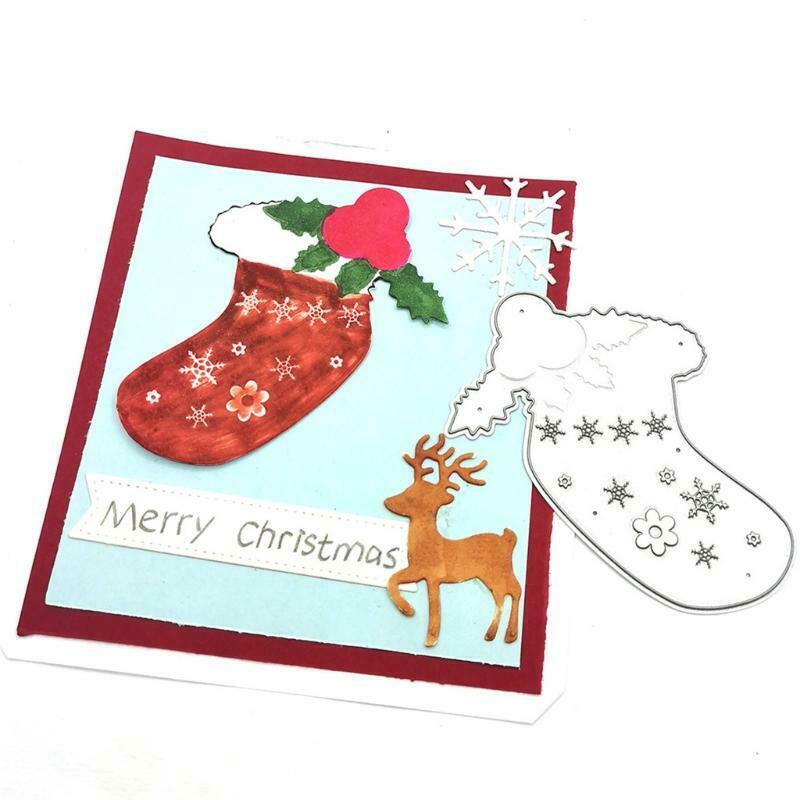 Christmas Socks with Snowflakes Bells Carbon Steel Cutting Dies DIY Scrapbooking