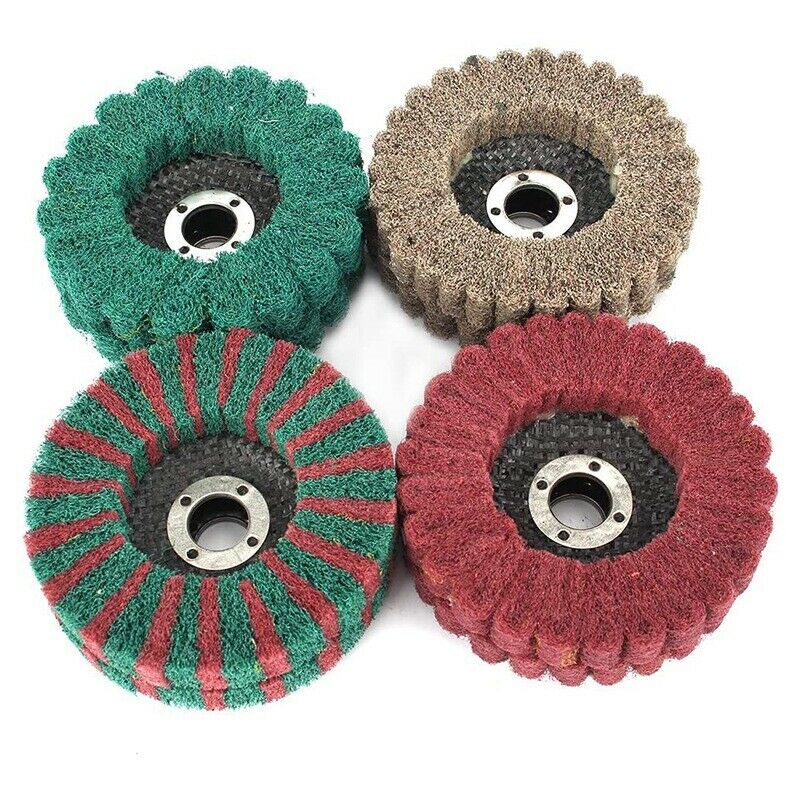 8Pcs 4 Inch Nylon Fiber Flap Wheel Abrasive Disc Polishing Buffing Grinding WhW9