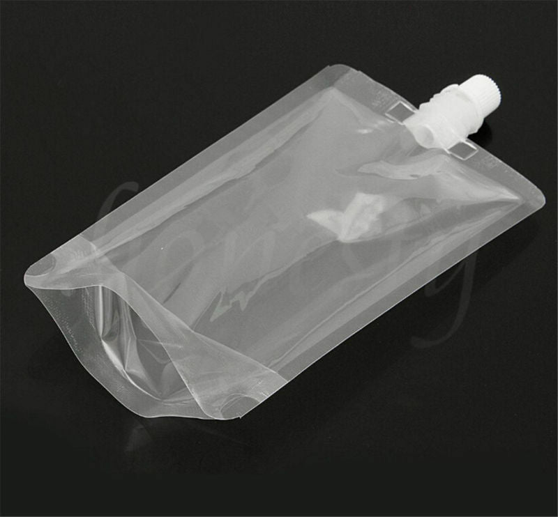 25PCS 8Oz Clear Spout Bags Stand Up Bag Liquid Bag Flask Pouch With Cap