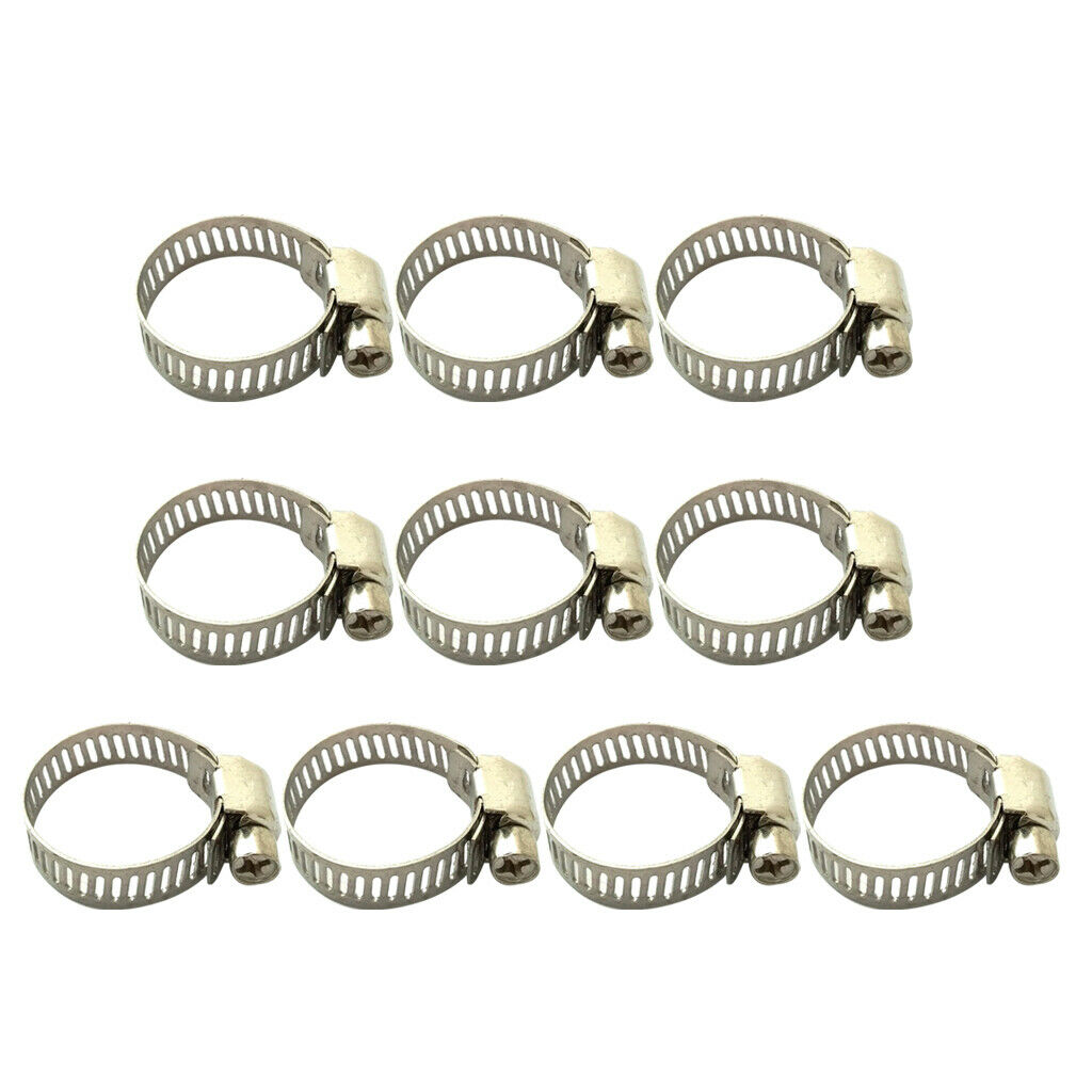10Pc 16-25mm Adjust Butterfly Steel Jubilee Fuel Hose Clamps Clip Tube Clamp