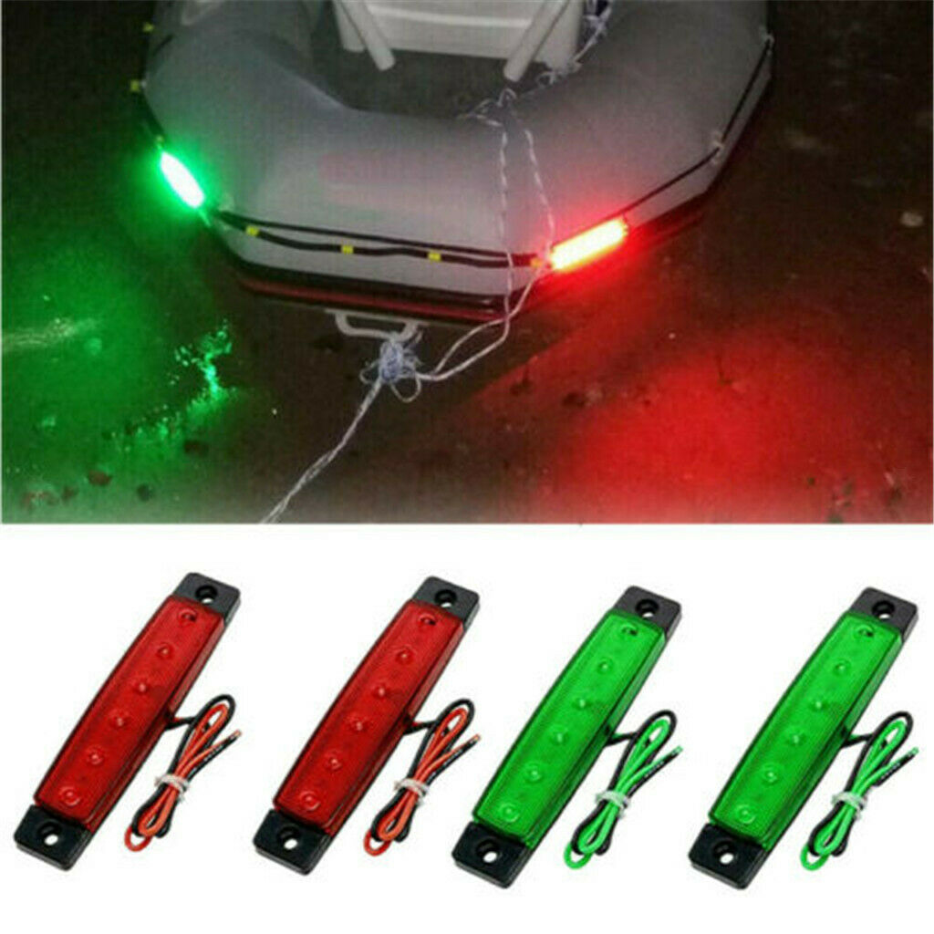 4x 12V boat LED anchor light navigation light position light, red + green