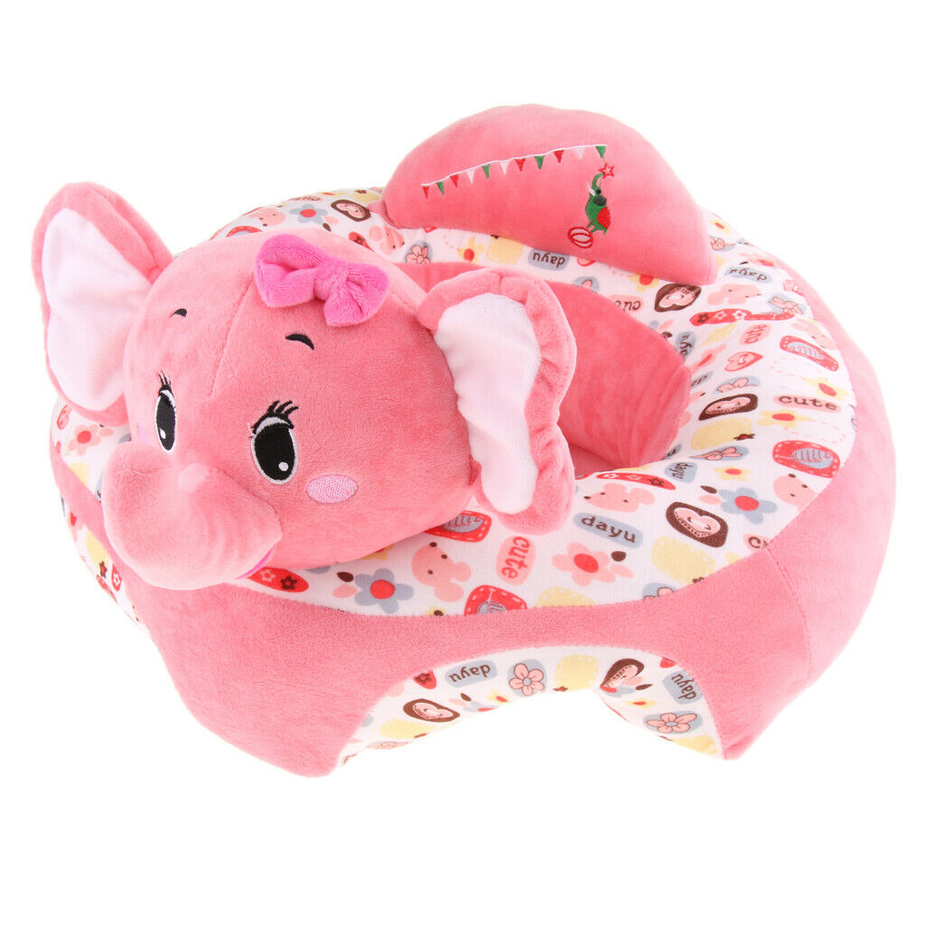Infant Sitting Chair Baby Support Seat Soft Baby Sofa Pink Elephant