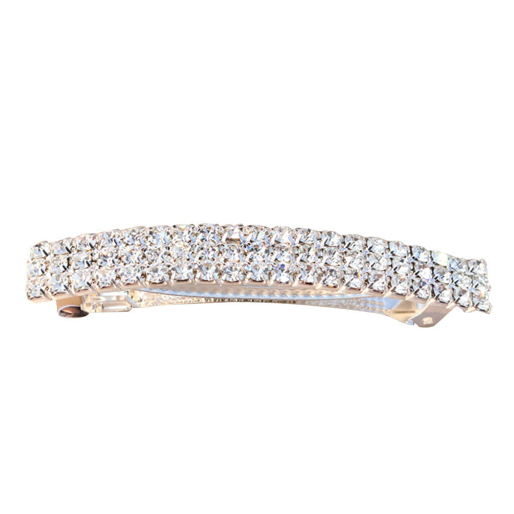 Automatic French Barrette Crystal Hair Barrette Hairpin Ponytail Holder Clip