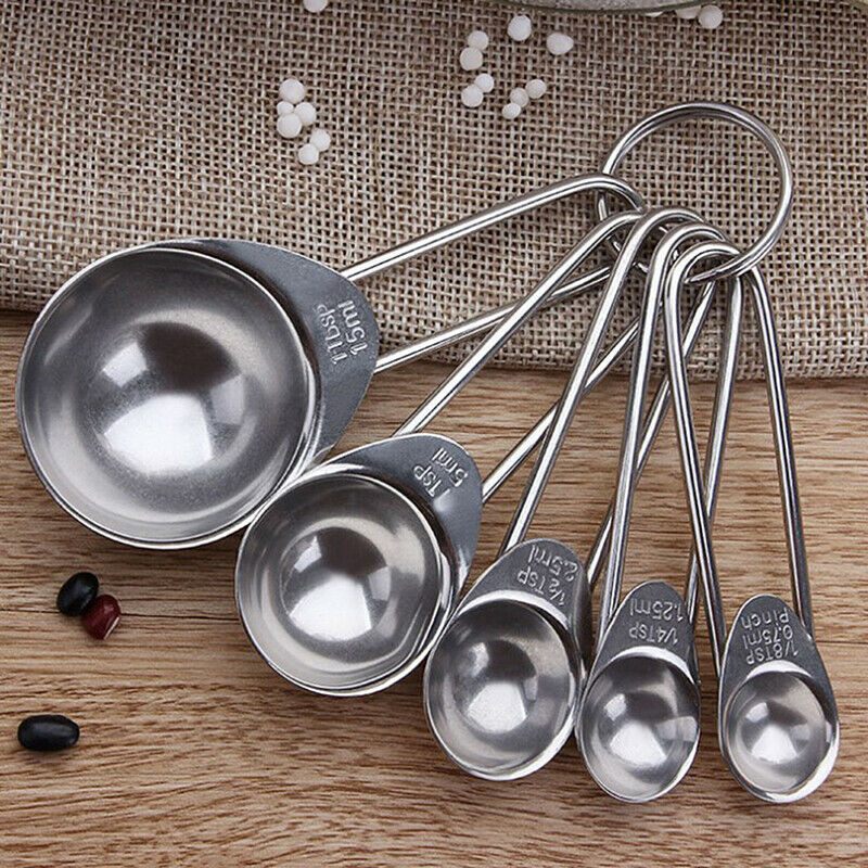 5Pcs/Set Stainless Steel Measuring Cup Kitchen Scale Measuring Spoons Sco.l8