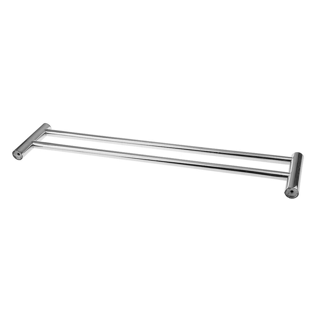 Bathroom 56cm Stainless Steel Round Double Towel Rail Rack Bar Holder Chrome