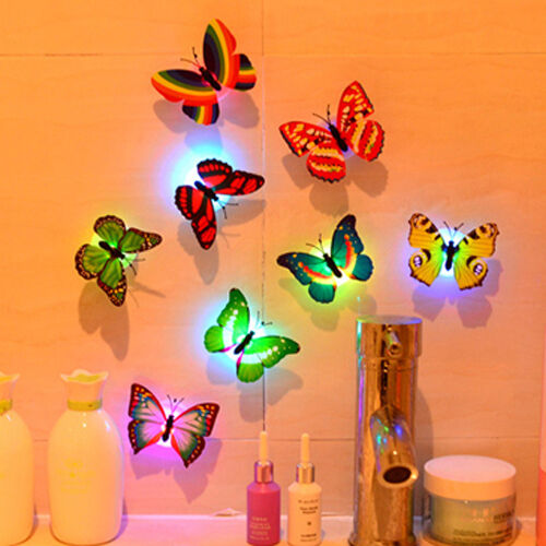 Romantic Colorful Changing Butterfly LED Night Light Lamp Home Decor Nightlights