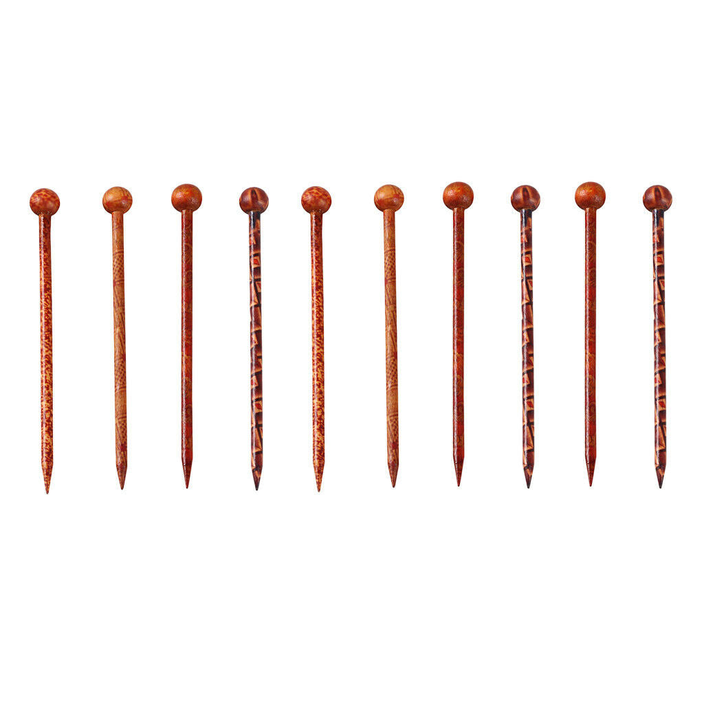 16 Hair Sticks Long Hair Chopsticks Holder Wooden Hair Stick Pins Print 13cm