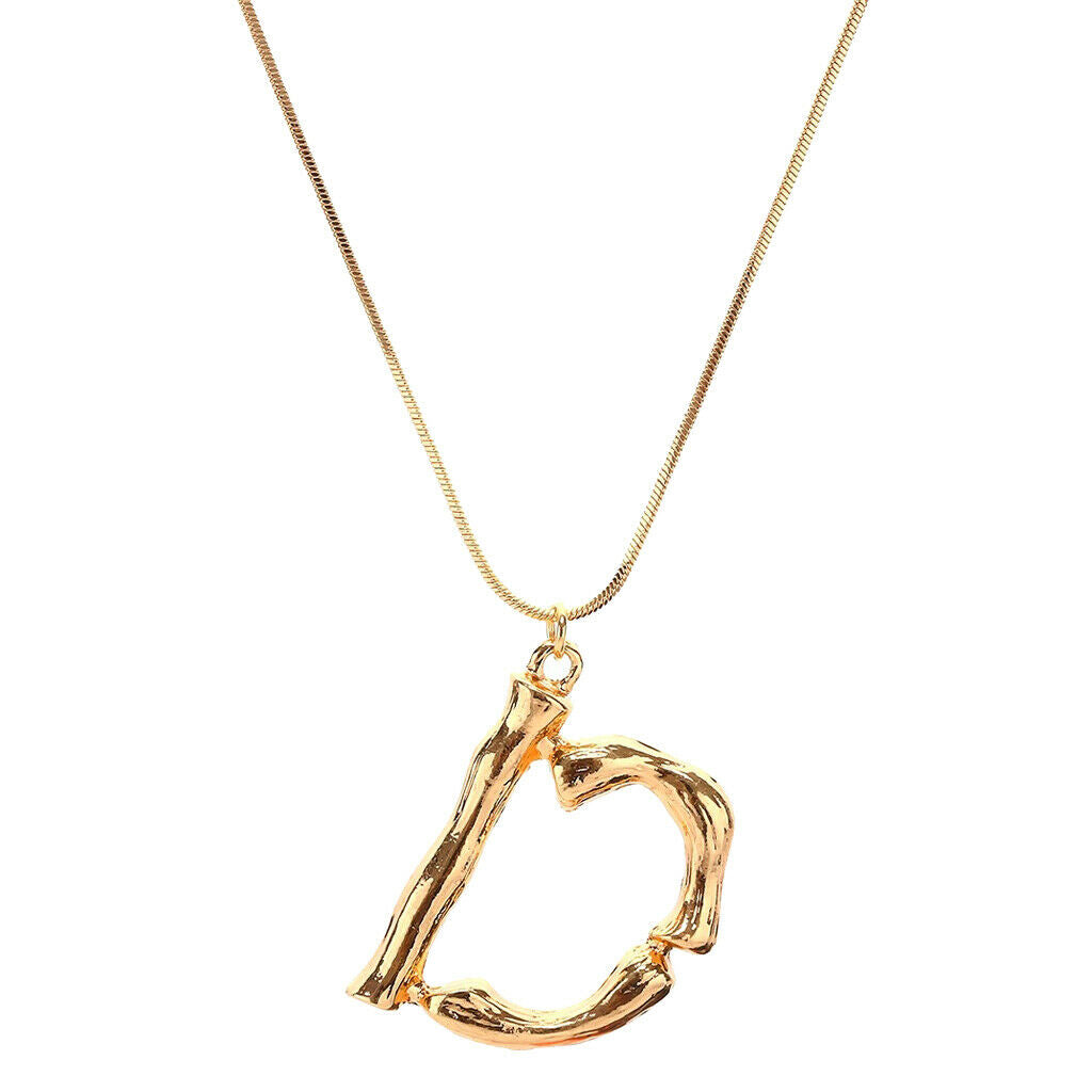 Alphabet English Letters A-F Pendant Clavicle Necklace Fancy Jewelry D