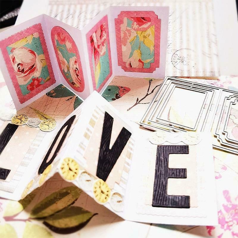 Frame Metal Cutting Dies Stencil DIY Scrapbooking Album Paper Card Template Mold