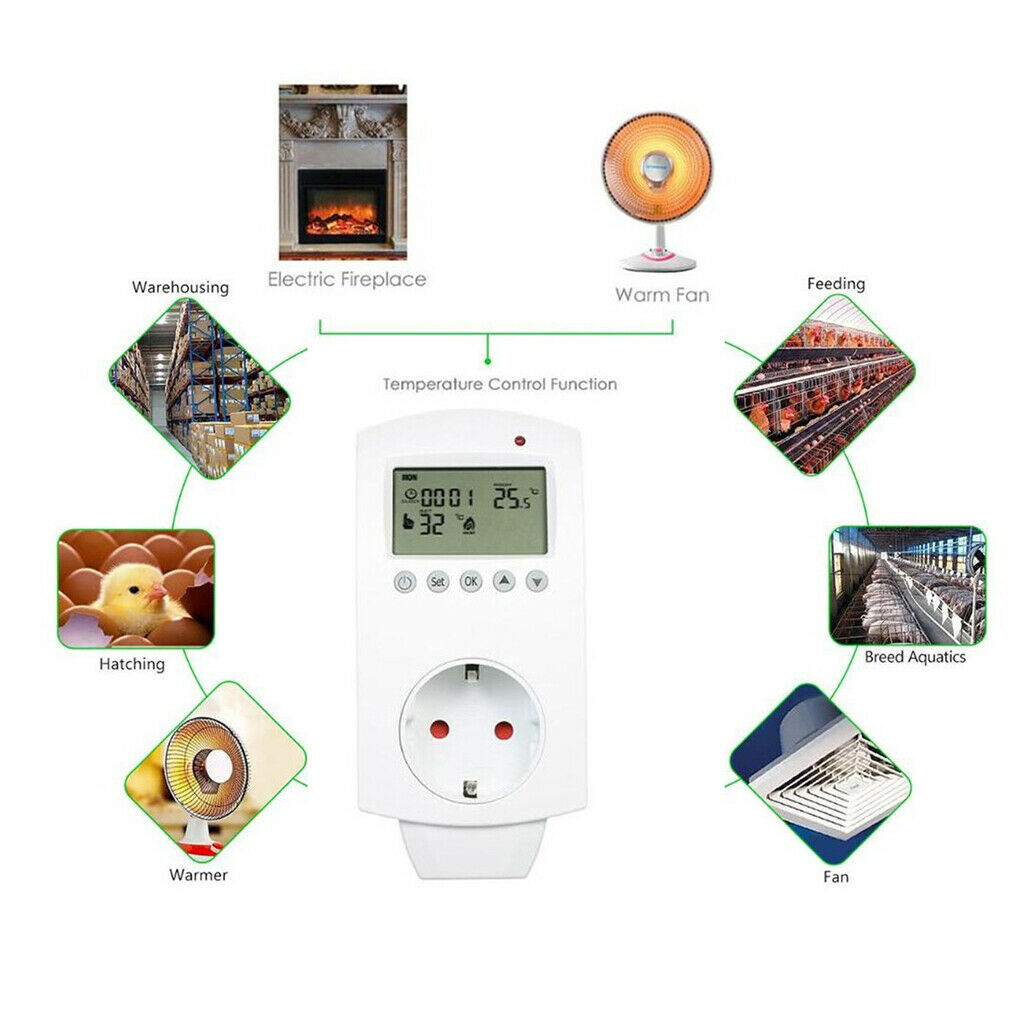 Multi-purpose Plug In Programmable Thermostats Heating Temperature Controller