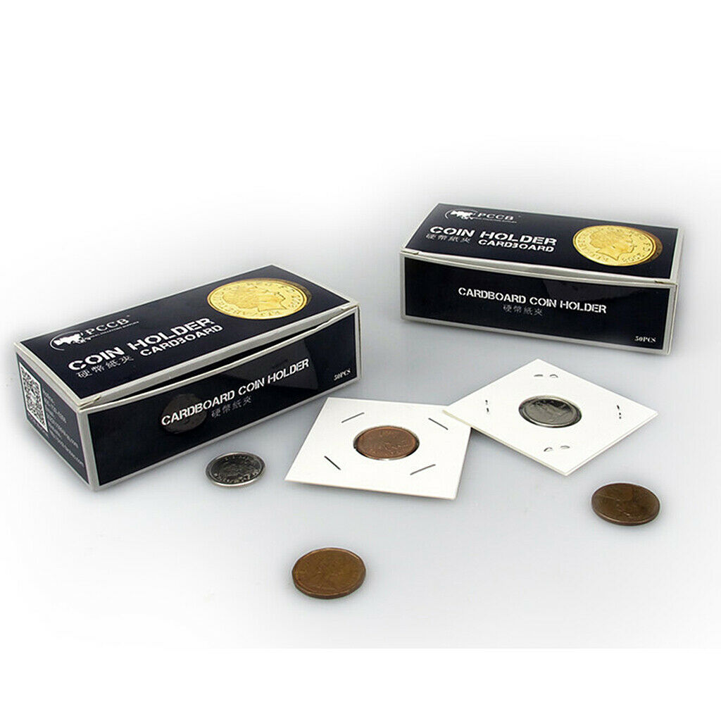 2x 50Pc 2x2 Cardboard Coin Holders  Mylar  Supplies 37mm