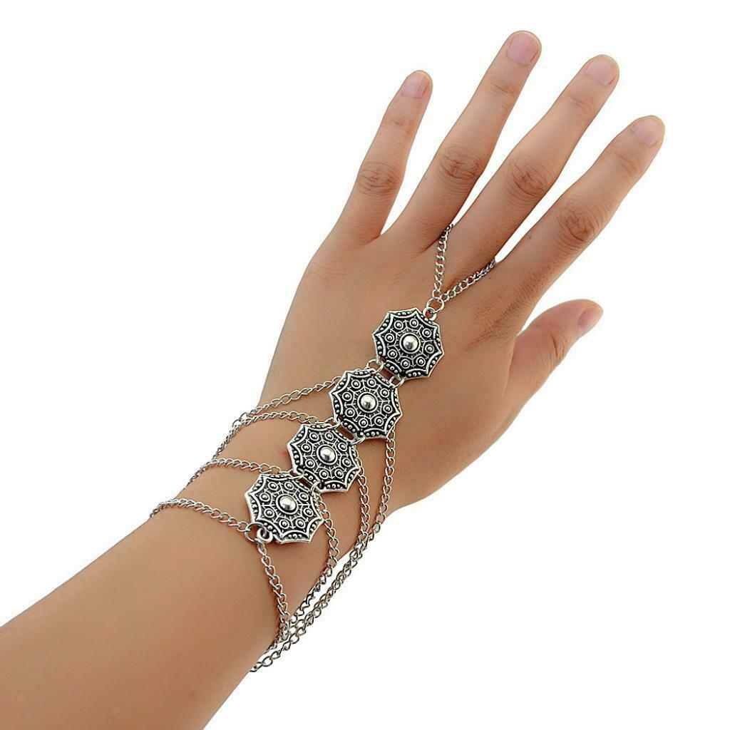 Fashion Women Girl Jewelry Bracelet Bangle Finger Ring Harness Chain Jewelry