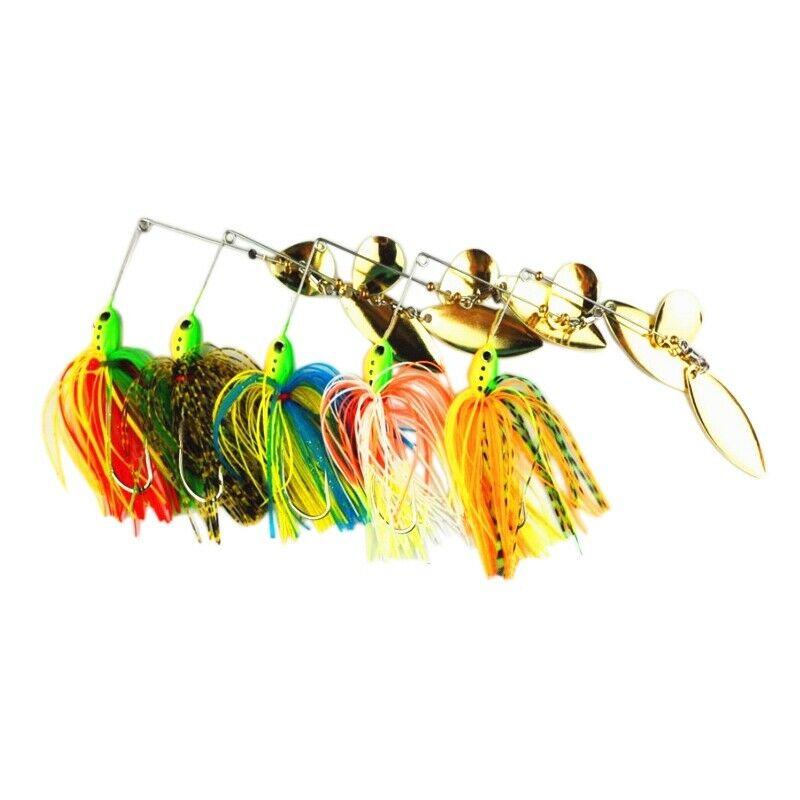 5pcs/set Buzzbait Fishing Lure Spinner Bait Jigs Leadhead Sharp Hooks New