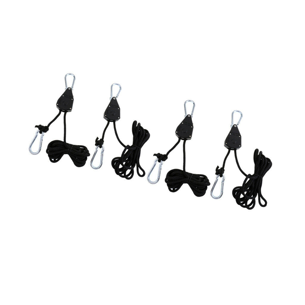 2 Pairs 68KG Capacity Rope Ratchet Hanger for Grow Light Reflector