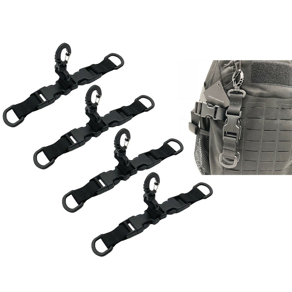 4Pcs Webbing Buckle Quick Release Belt Hook Strap Carabiner Attachment