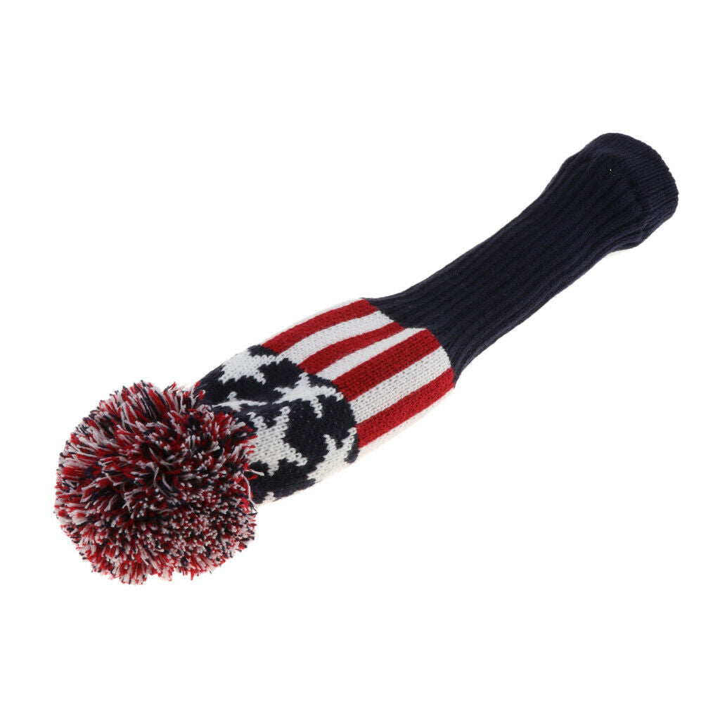 Red Golf Driver Head Covers Red 1Pcs Knit Pom Headcovers for Fairway Wood