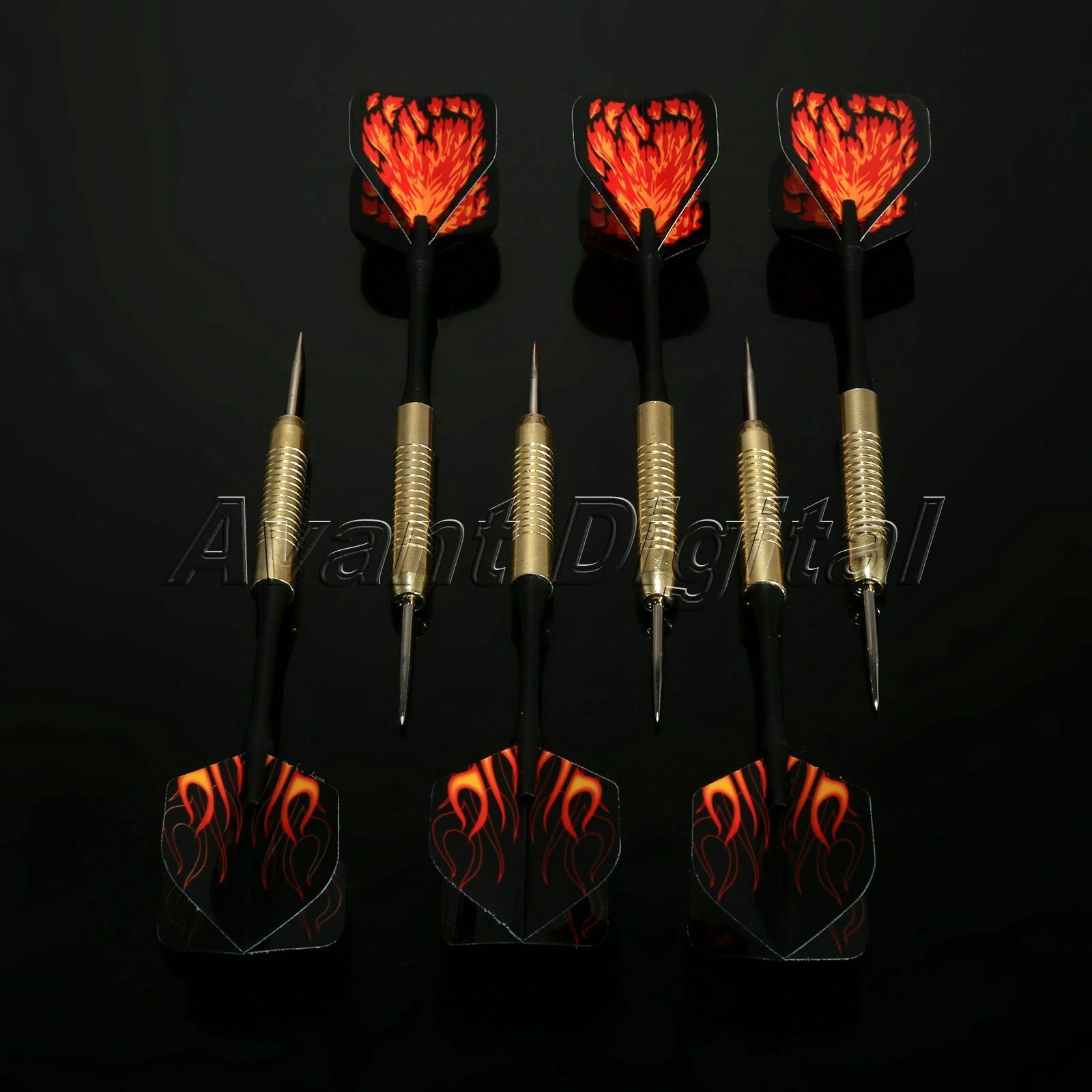 6Pcs Darts Stainless Steel Barrel Aluminium Shafts Stem Flights