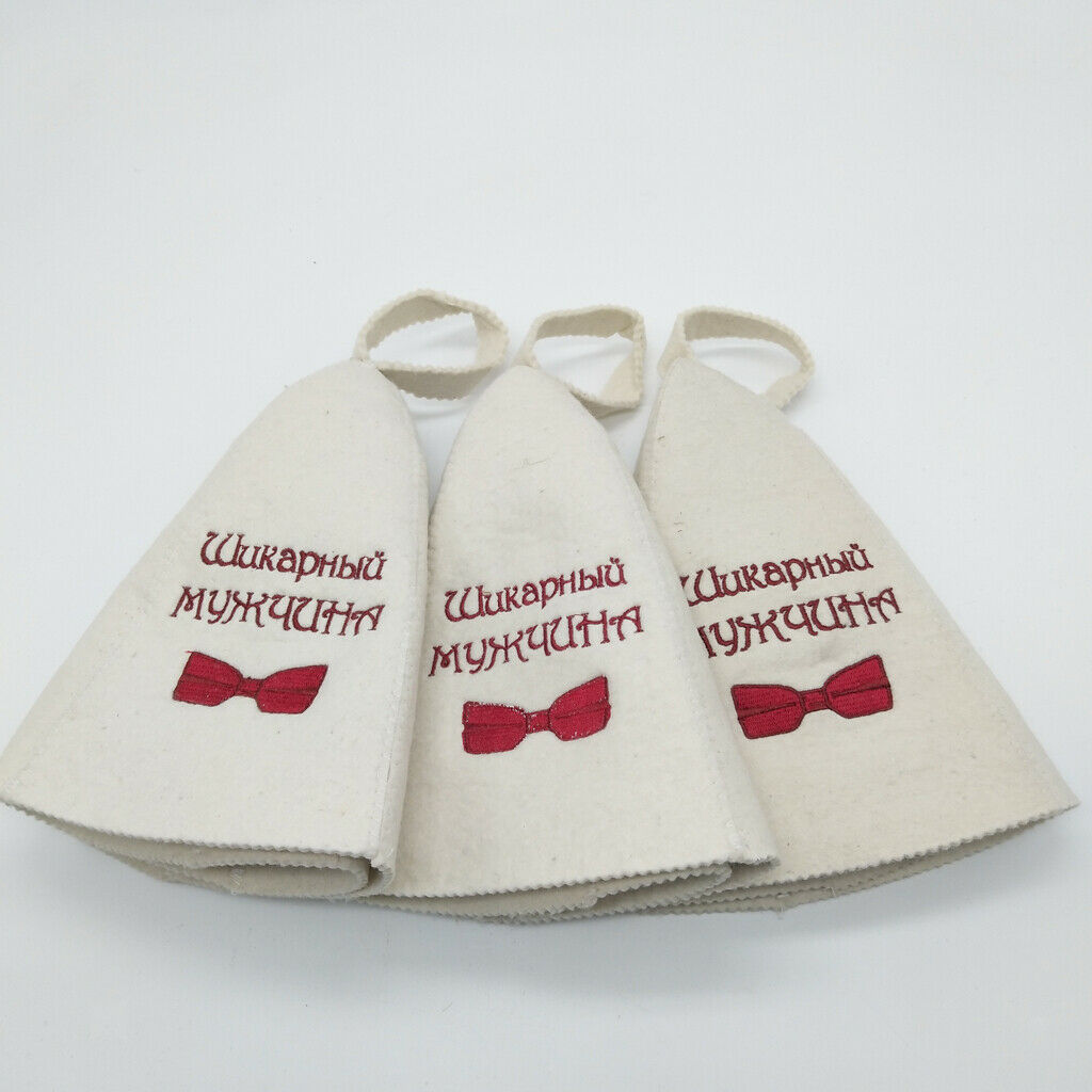 4 Pieces White Wool Mixture Hats for Sauna Banya Bath Room Houses Head