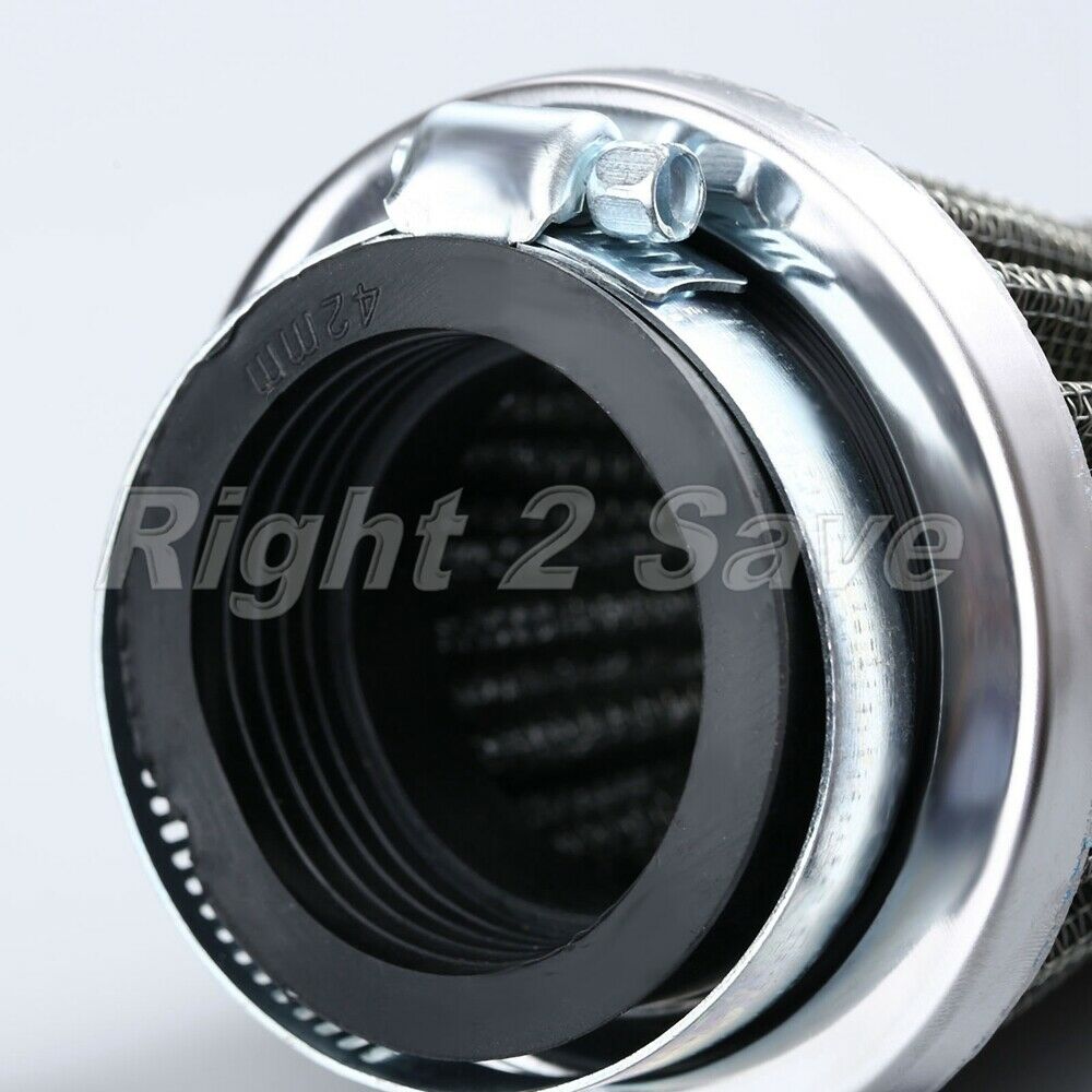 Motorcycle Air Intake Cleaner Filter 42mm Oval Refit Clamp-on Cleaner Filter
