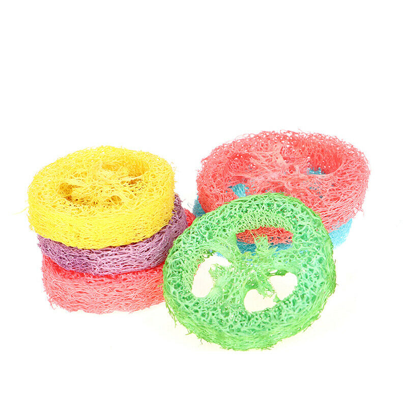 6 PCS Loofah Parrot Chew Toys Luffa Slices Shaped Bird Chew Toys Bird T JD