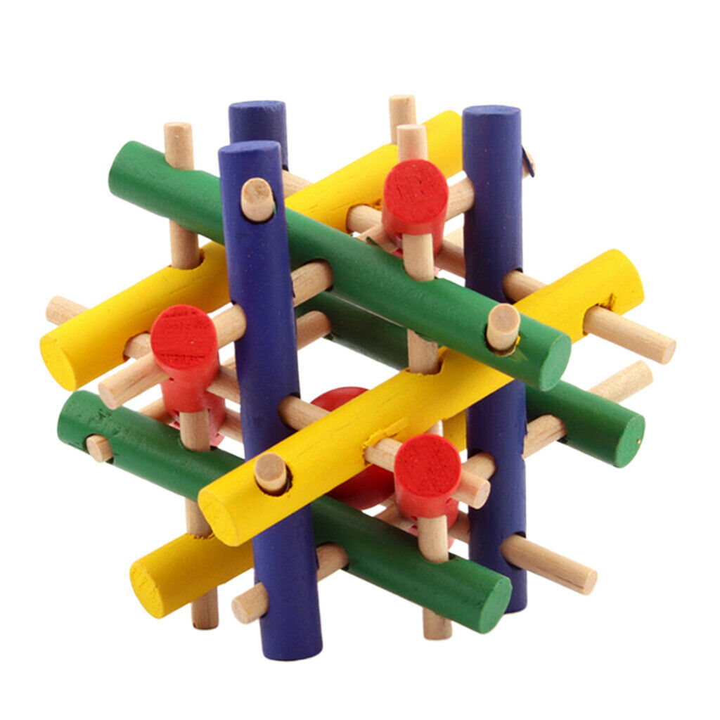 Pet Crossed Wooden Chew Toys Non-toxic Cage Toys For Birds Parrots