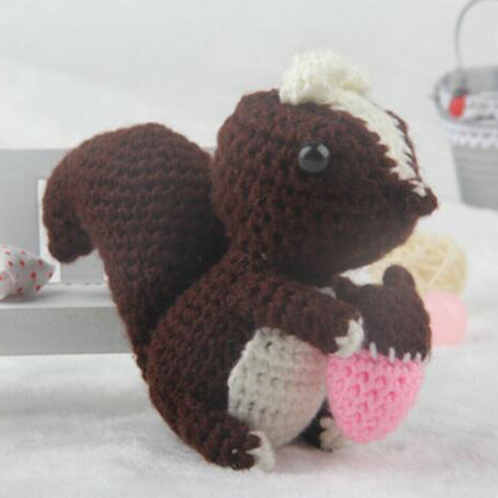 DIY Animal Amigurumi Crochet Kit Brown Squirrel DIY Crafts Material Package