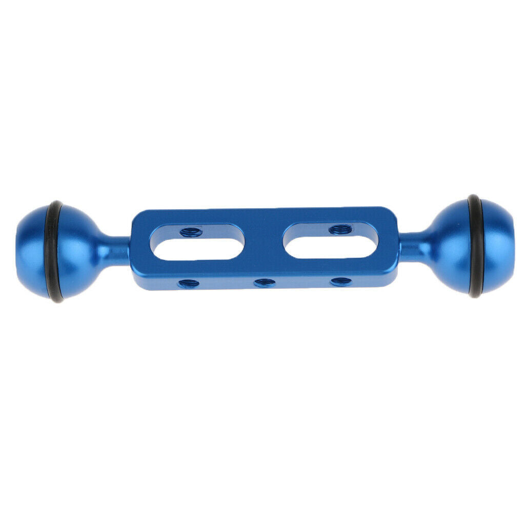 Dual Joint Ball Aluminum Alloy Arm Extension for Underwater Photography Blue