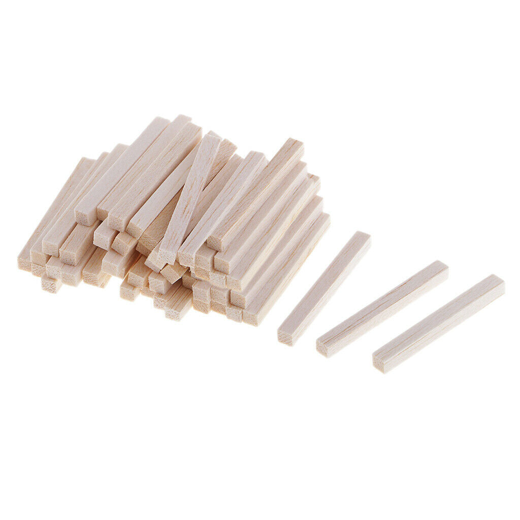 2X Balsa Wood Blocks DIY Modelling Craft Wood Working Materials 60pcs 5x5x50mm