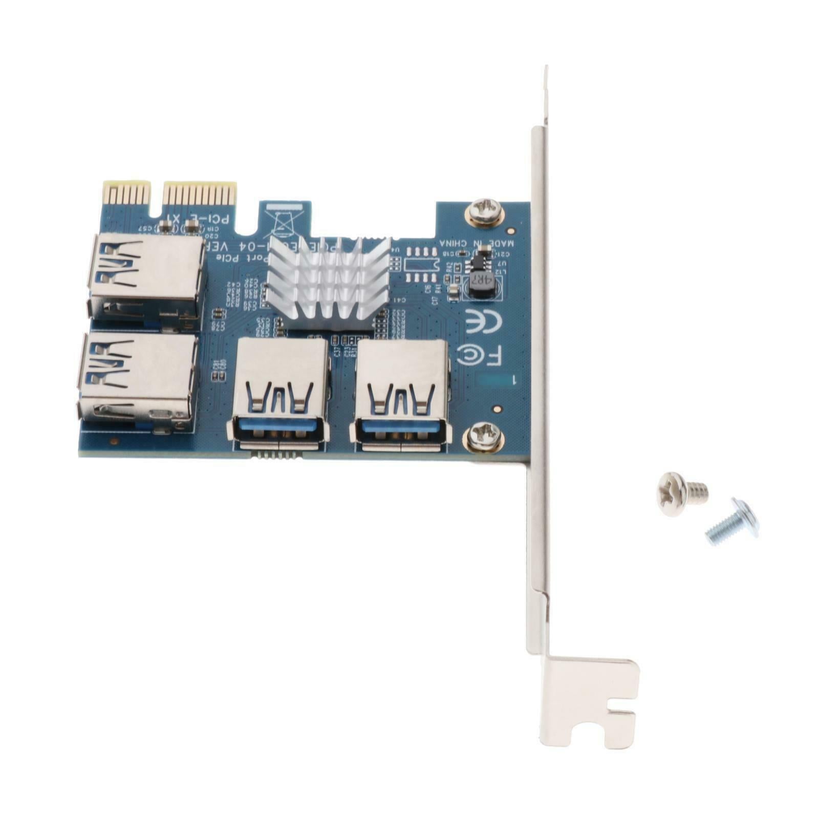 PCI-E 1 to 4 PCI Express 16X Slots Riser Card PCI-E 1X to 4 USB Adapter Card