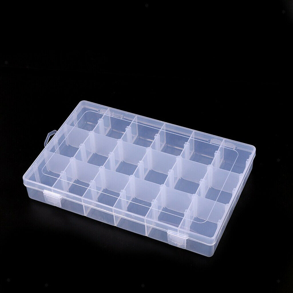 18 Grids Clear Plastic Jewelry Box Organizer Storage Container with Removable