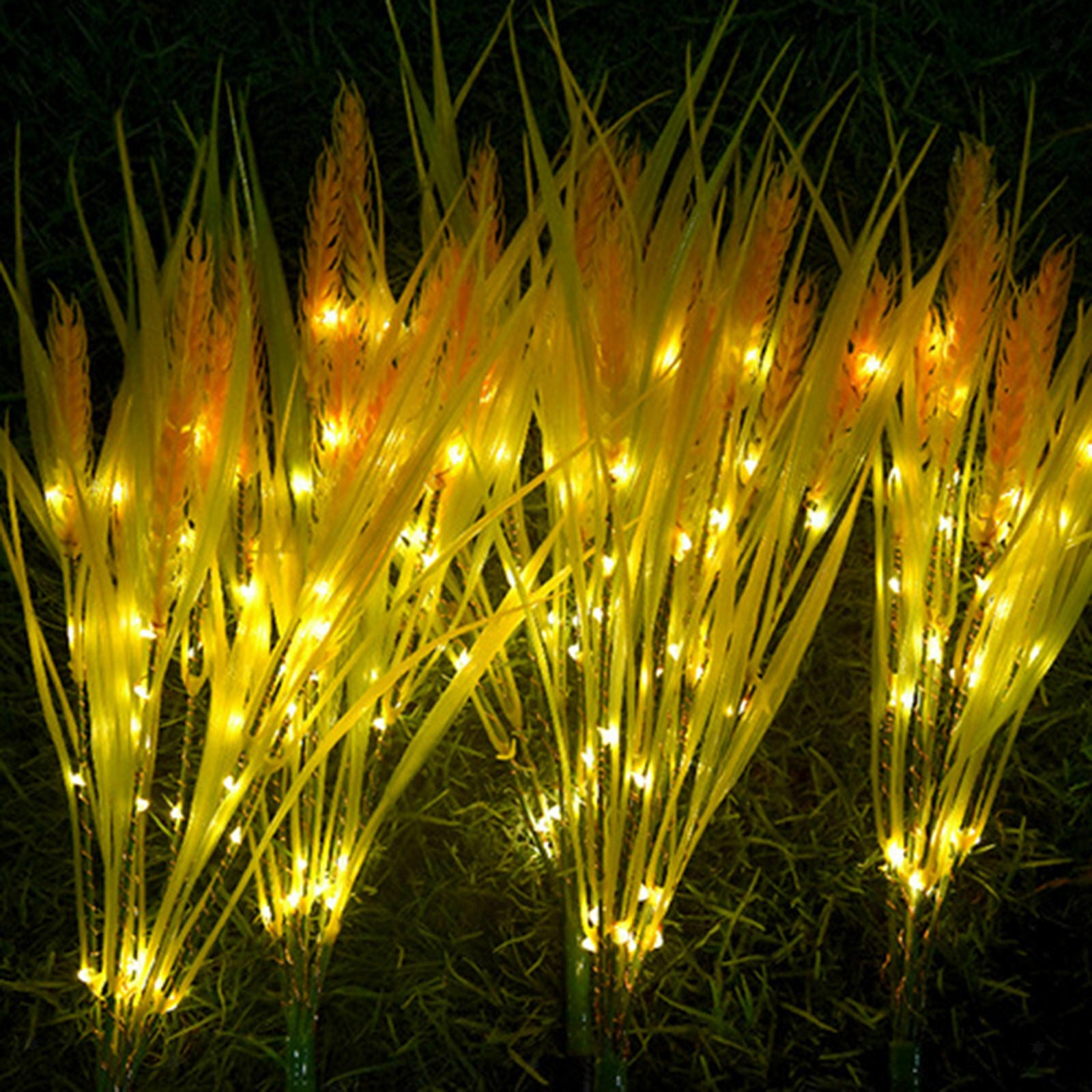 Solar Garden Pile Lights Lawn Solar Landscape Accent Wheat LED