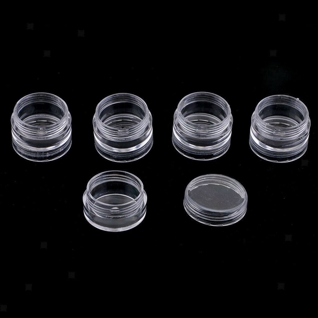 2 Set 5 Storage Clear Container Screw Top Jar For Small Crafts Bead Findings