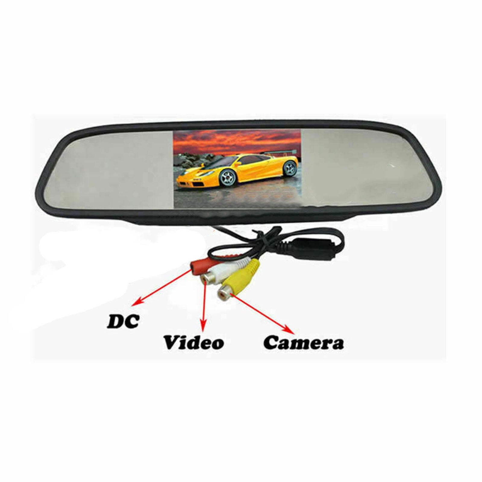Car 4.3" Color TFT LCD Mirror Monitor Auto Reverse Rearview Backup Camera DVD
