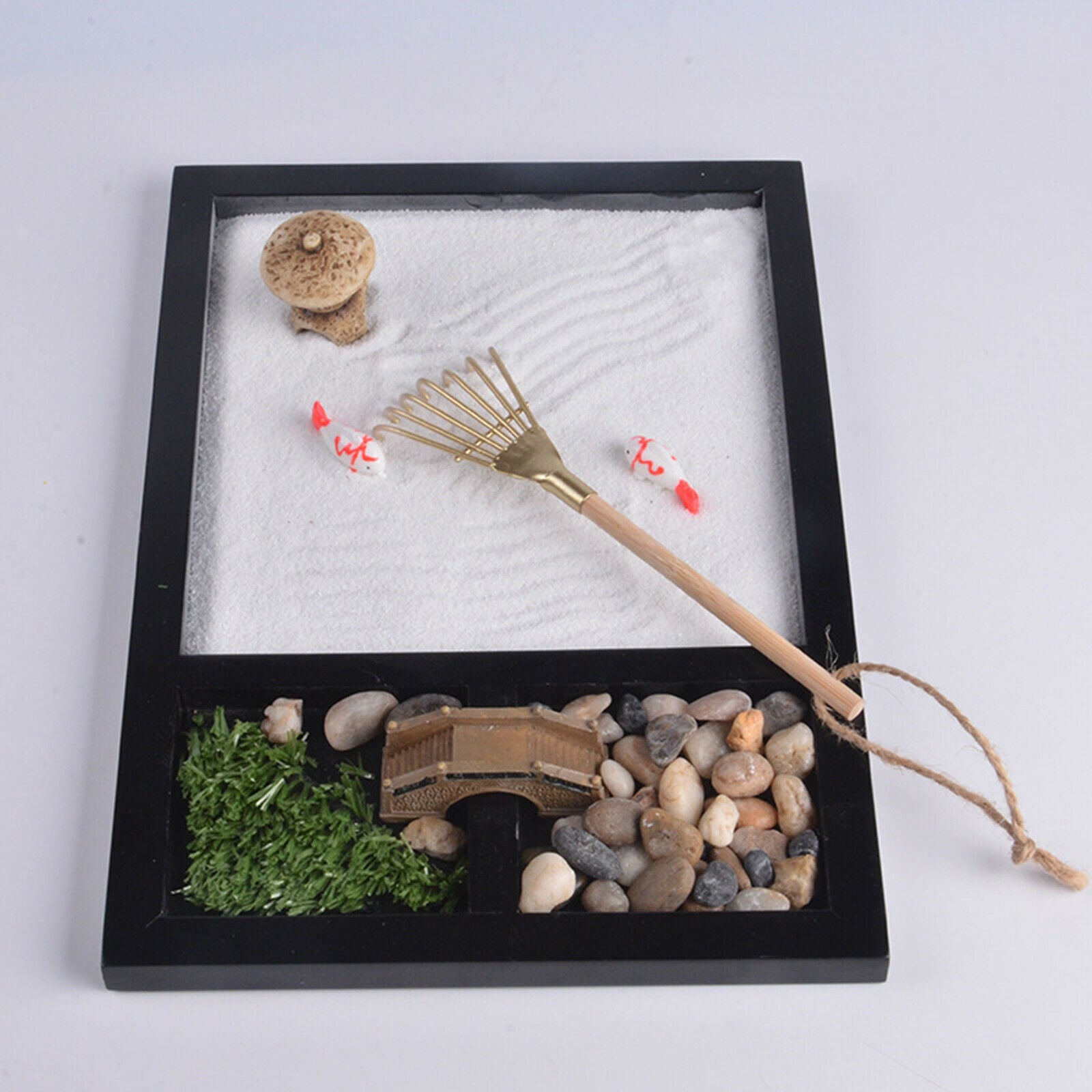 Tabletop Meditation Zen Garden Kit Rock Sand Garden for Home Offfice Decor