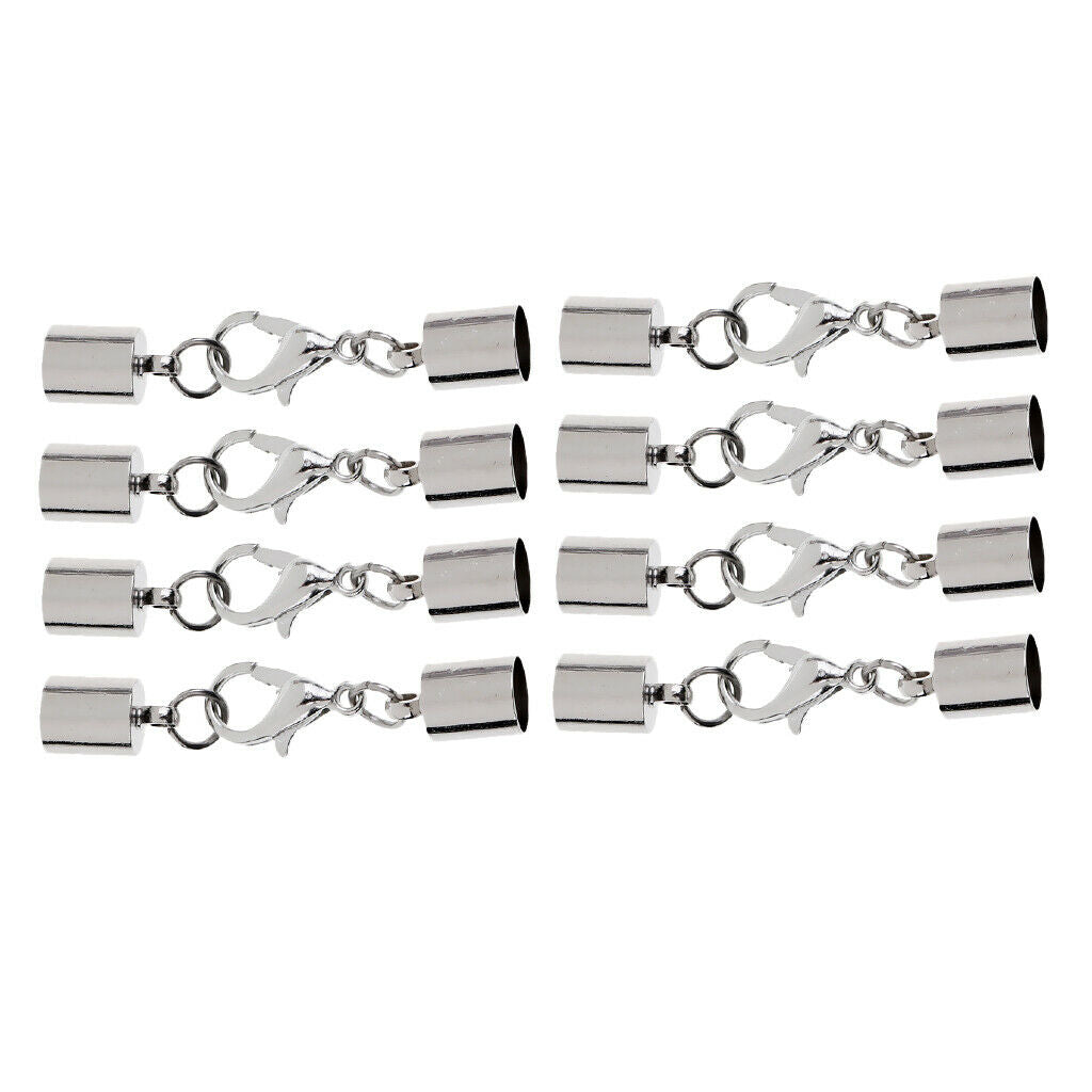 8pcs Leather Cord Ends Lobster Clasp for Leather