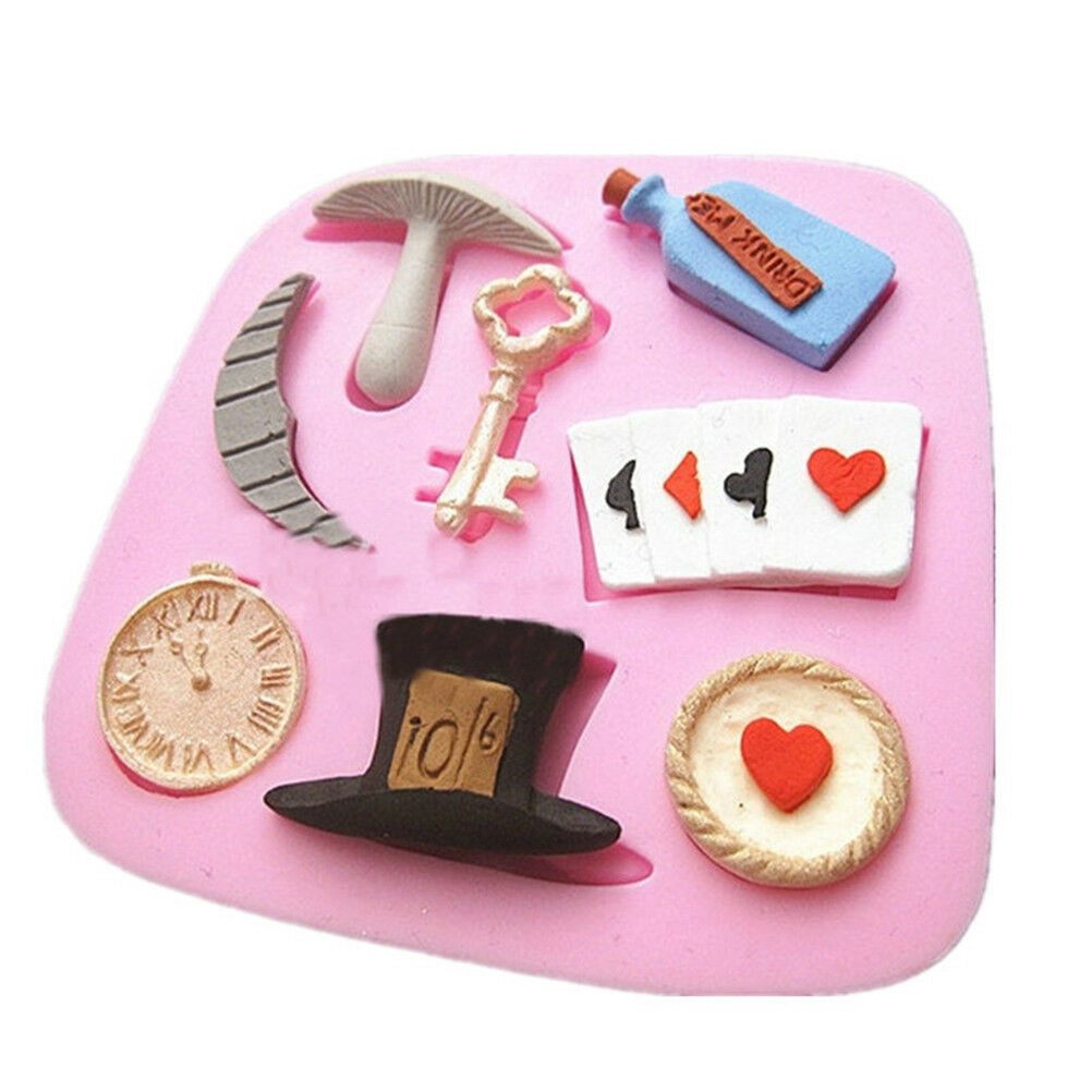 cake silicone molds alice in wonderland cupcake sugarcraft mould baking tools BD