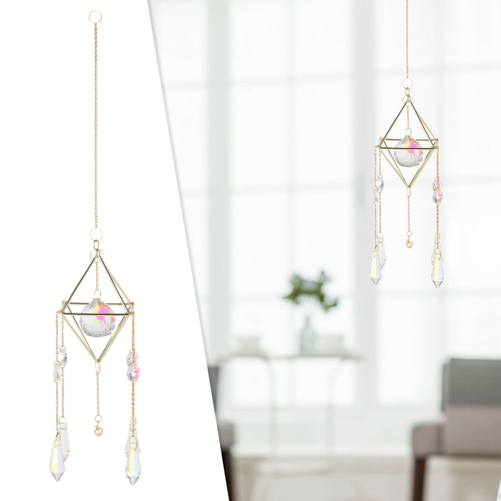 Geometric Crystal Suncatcher Prisms   Window Decor Ornaments