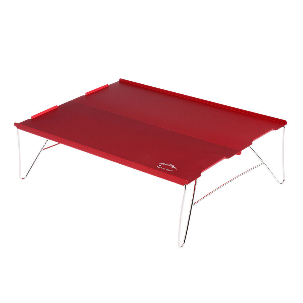 Small Lightweight Aluminum Folding Outdoor Camping Table + Storage Bag Red