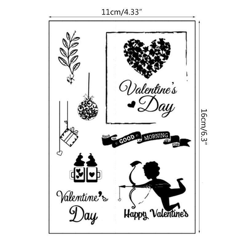 Happy Valentine's Day Silicone Clear Seal Stamp DIY Scrapbooking Embossing Photo