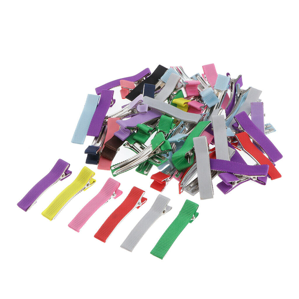 50x Colorful Alligator Clips Grils Women Hairclips DIY Bow Hair Jewelry