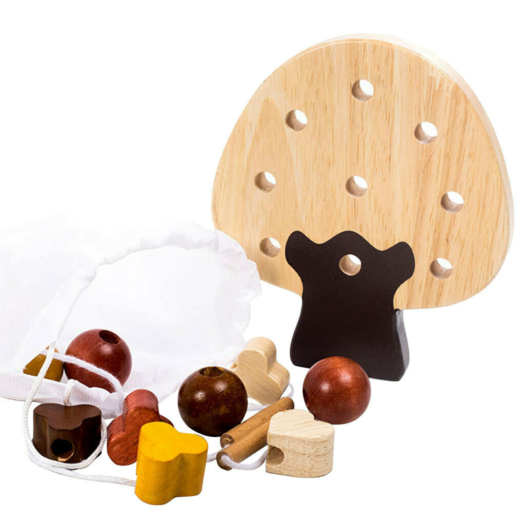 Wooden Puzzles Matching Game Wood Tree Chunky Jigsaw for Kids Toddlers