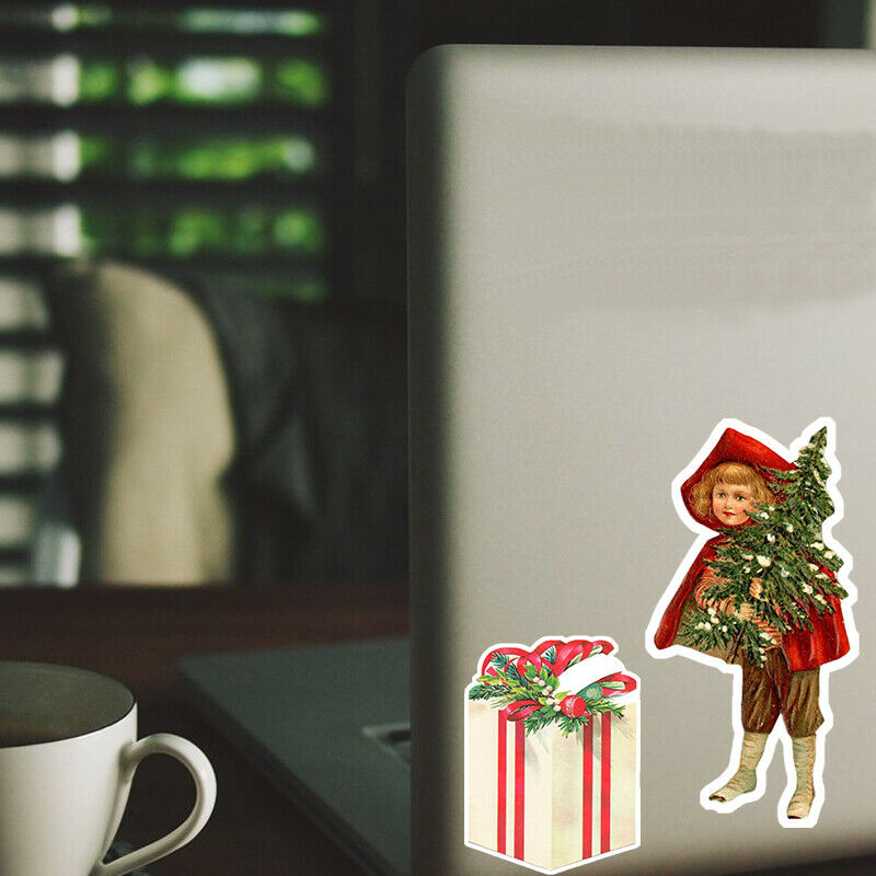 6pcs Christmas Skateboard Stickers Vinyl Luggage Laptop Decals Wall Decor Gift