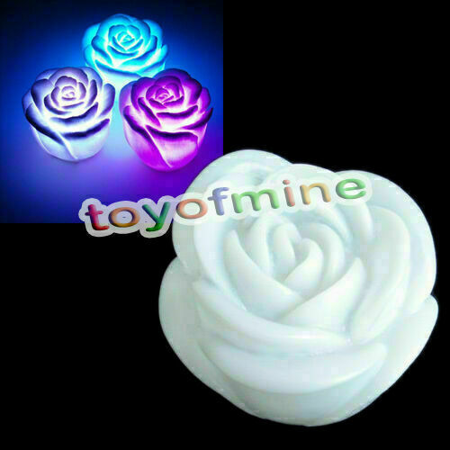 1pcs- Color Changing Rose Night Light LED PVC Lamp Home/Party Decor Fameless