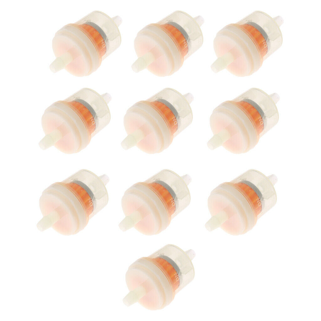 10pcs Plastic Inline Oil Fuel Filter For 1/4'' 6mm Fuel Hose Motor ATV