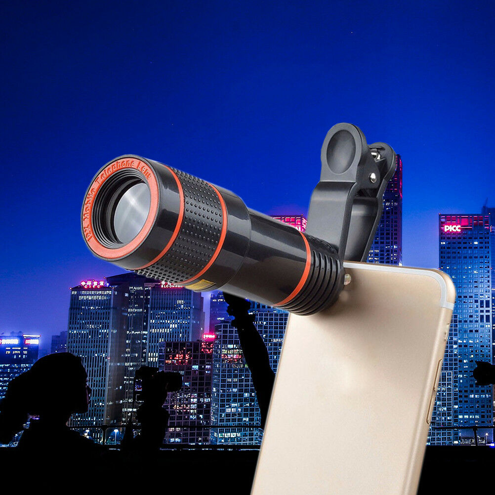 Lente de cámara con telescopio HD zoom óptico 12x clip para teléfono univers FBD
